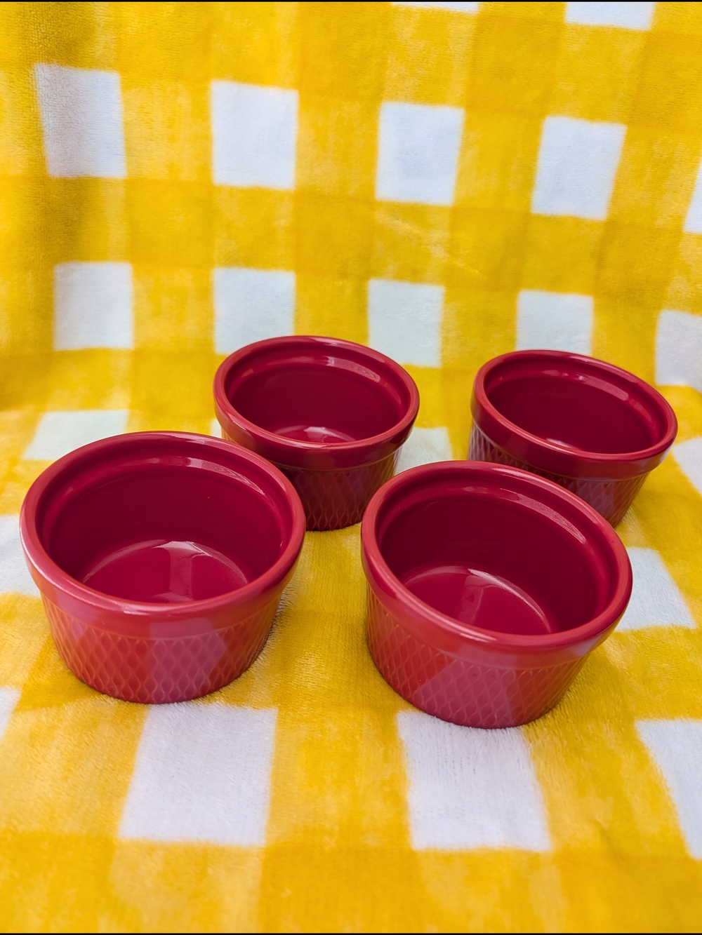 Set of 4 Red Ramekins